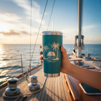 Personalized 20oz Tumbler with Straw | Custom Laser Engraved | Girls Trip & Beach Cup