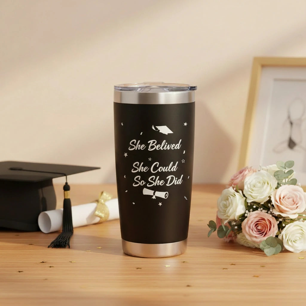 Personalized Graduation 20oz Laser Engraved Tumbler - Class of 2026