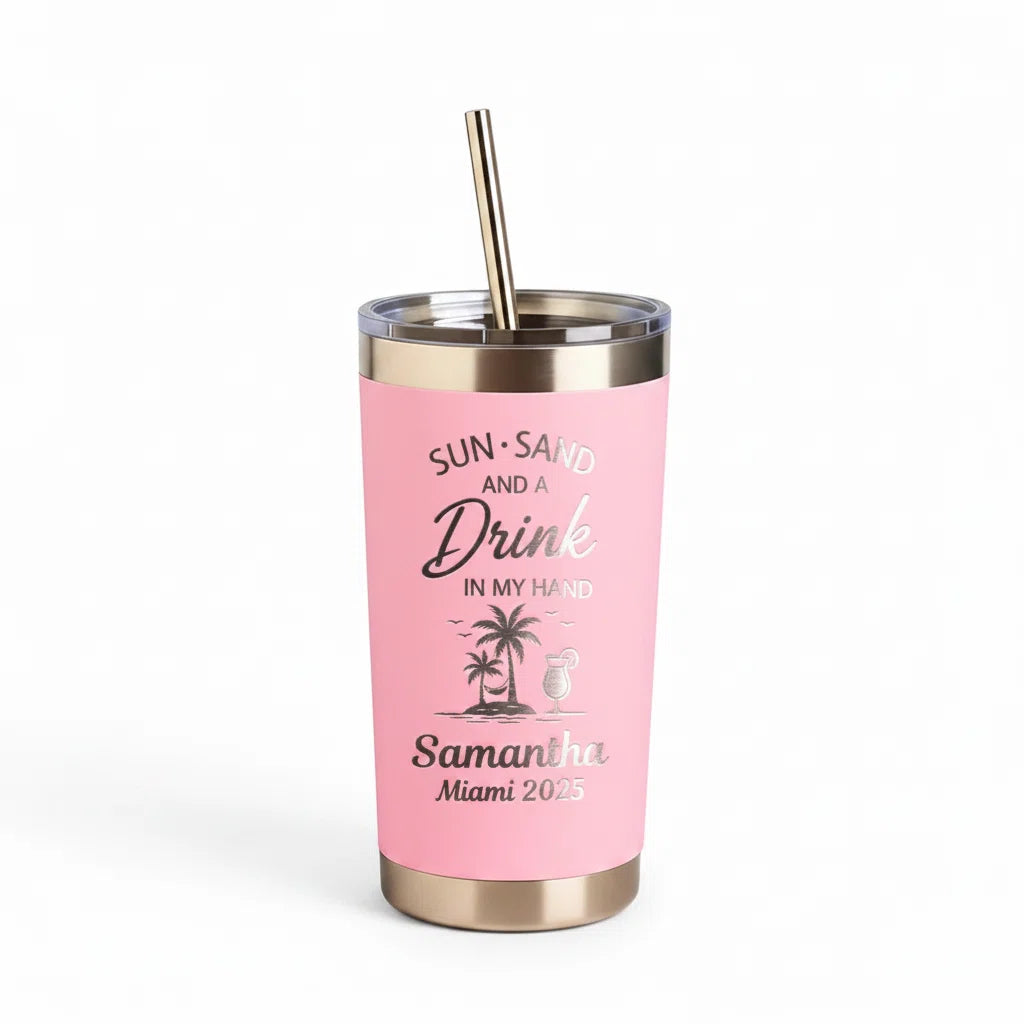 20oz Personalized Laser Engraved Tumbler — Custom Name & Design