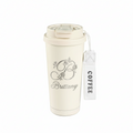 Personalized Laser Engraved Tumbler with Wrist Strap — Custom Monogram & Name | Rose Butterfly Design