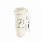 Personalized Laser Engraved Tumbler with Wrist Strap — Custom Monogram & Name | Rose Butterfly Design