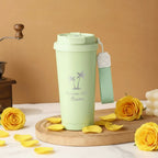 Personalized Laser Engraved Tumbler with Wrist Strap — Palm Tree Design | Custom Name & Destination